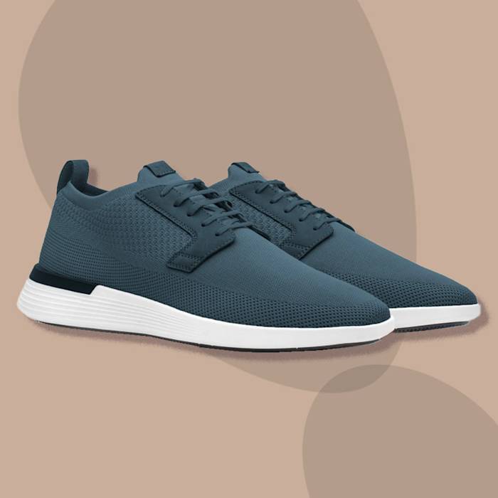 The Wolf and Shepherd Swiftknit Derby dress sneaker in denim blue